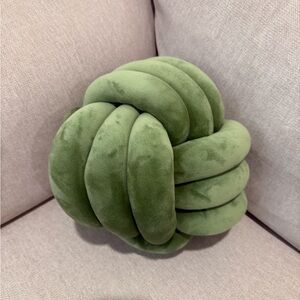 Plush Olive Green Knot Pillow